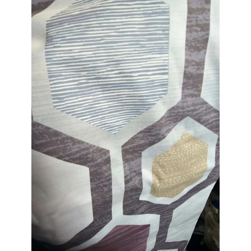 Modern Hexagon Geometric Grommet Curtain Panels 42x63 Set of 2 SEE PICS‎